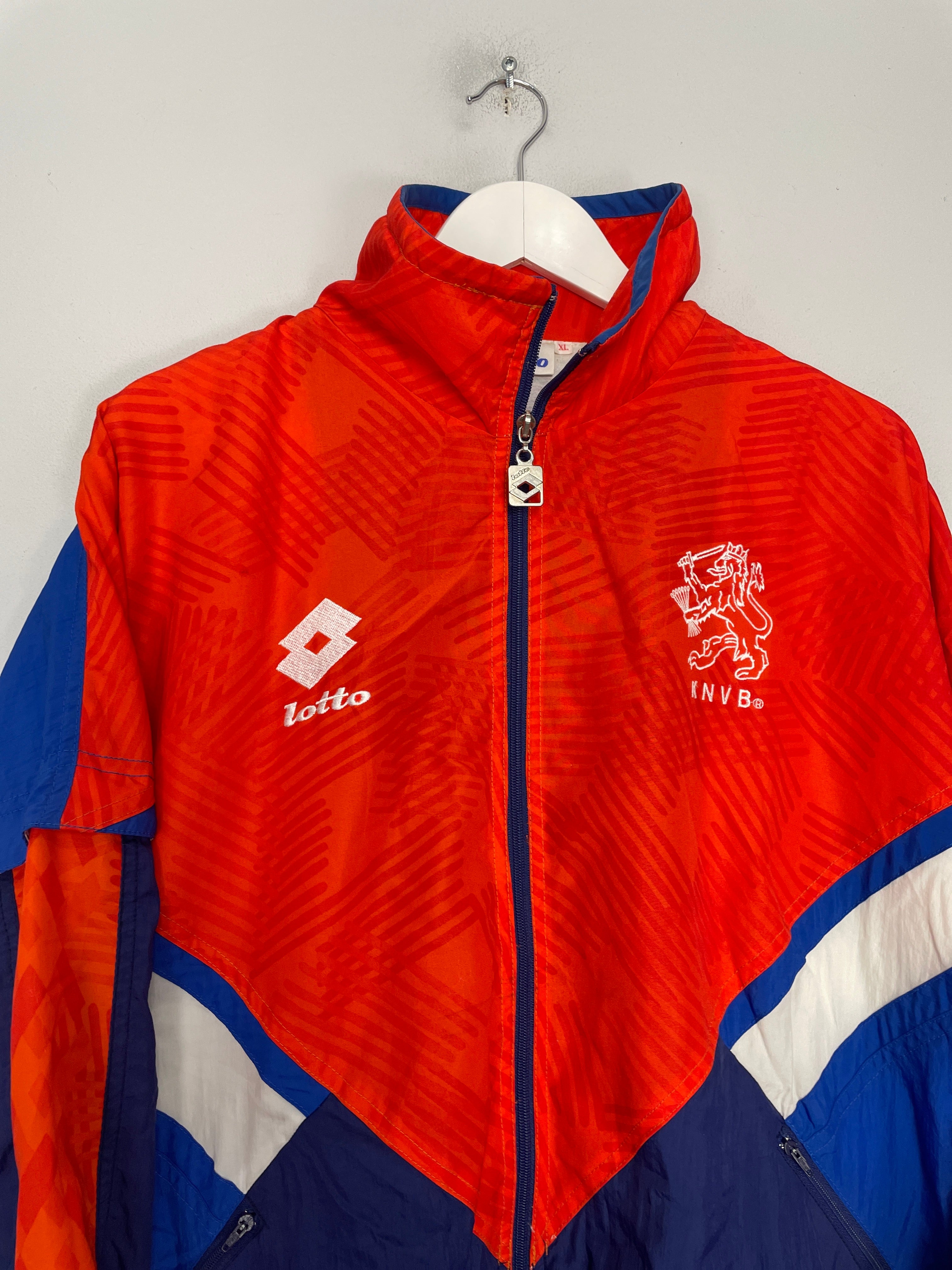 Shop 1992/94 NETHERLANDS TRACK JACKET (XL) LOTTO, classic football shirts, vintage football shirts & retro soccer jerseys at Cult Kits