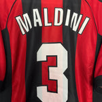 Shop 1998/00 AC MILAN MALDINI #3 HOME SHIRT (M) ADIDAS, classic football shirts, vintage football shirts & retro soccer jerseys at Cult Kits