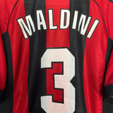 Shop 1998/00 AC MILAN MALDINI #3 HOME SHIRT (M) ADIDAS, classic football shirts, vintage football shirts & retro soccer jerseys at Cult Kits