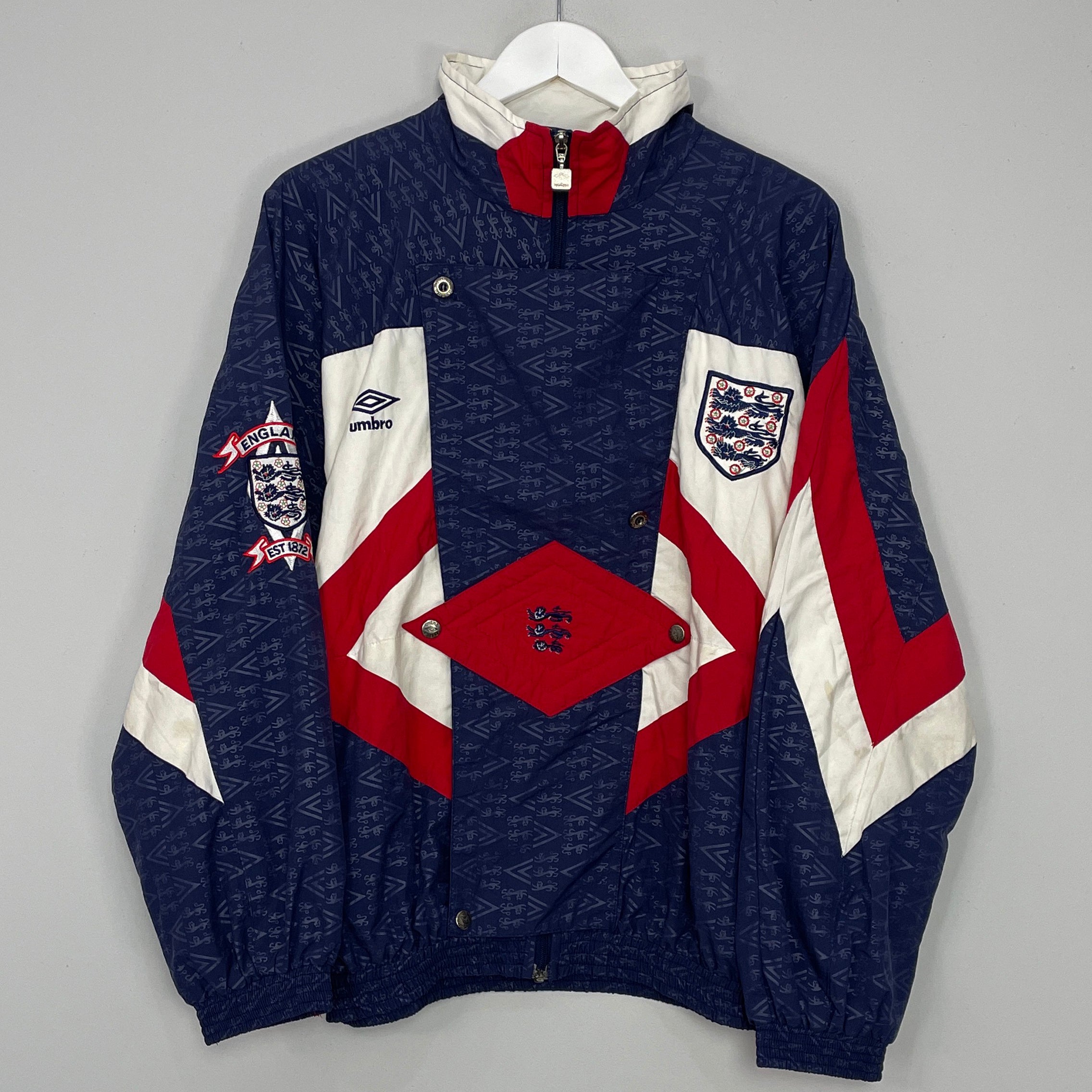 Shop 1990/92 ENGLAND TRAINING JACKET (M) UMBRO, classic football shirts, vintage football shirts & retro soccer jerseys at Cult Kits