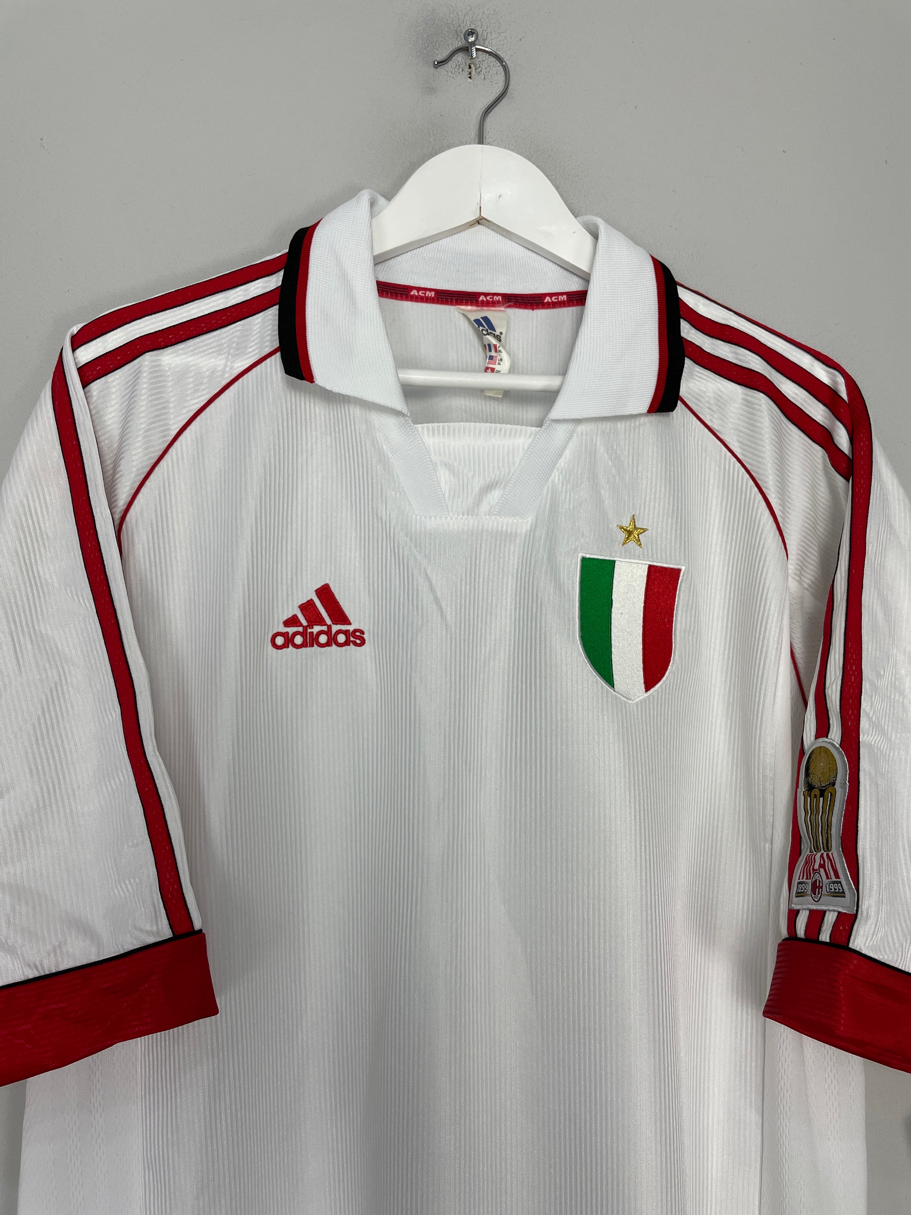 Shop 1999/00 AC MILAN *BNWT* PLAYER ISSUE CENTENARY L/S AWAY SHIRT (XL) ADIDAS, classic football shirts, vintage football shirts & retro soccer jerseys at Cult Kits