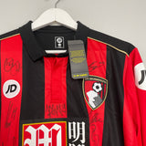 2016/17 BOURNEMOUTH *SQUAD SIGNED* BNWT L/S HOME SHIRT (S) JD