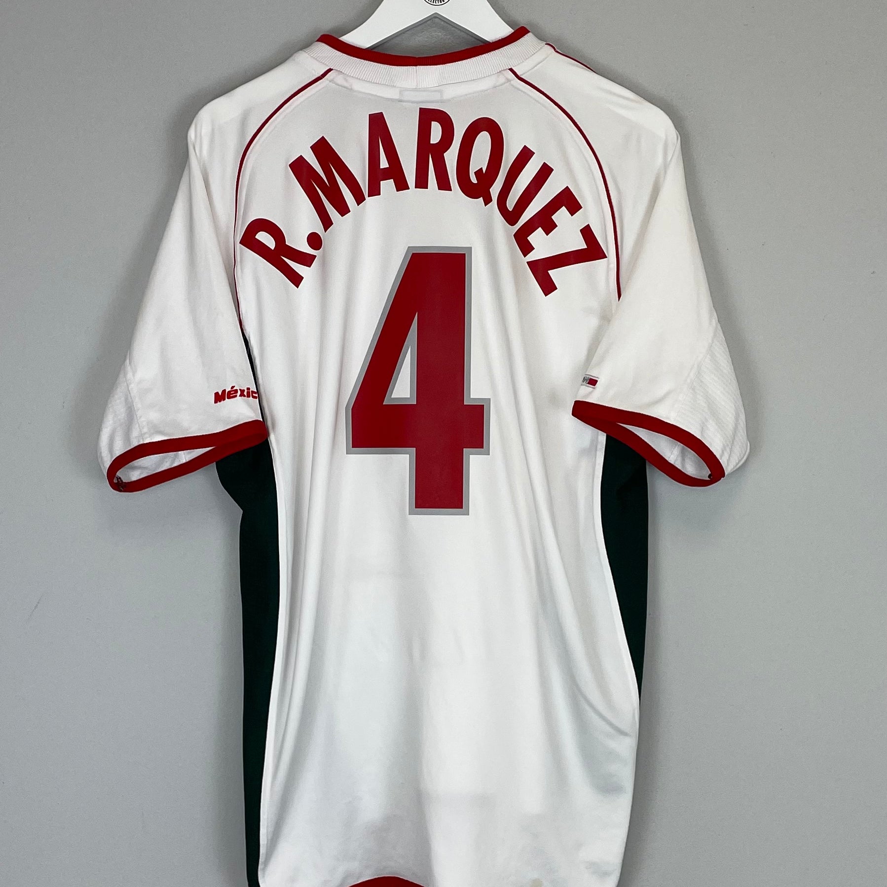 Shop 2001/02 MEXICO R.MARQUEZ #4 AWAY SHIRT (XL) ATLETICA, classic football shirts, vintage football shirts & retro soccer jerseys at Cult Kits