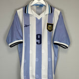 1999/00 ARGENTINA BATISTUTA #9 HOME SHIRT (M) REEBOK