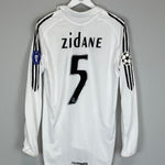 Shop 2005/06 REAL MADRID ZIDANE #5 C/L L/S HOME SHIRT (M) ADIDAS, classic football shirts, vintage football shirts & retro soccer jerseys at Cult Kits