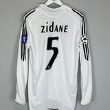 Shop 2005/06 REAL MADRID ZIDANE #5 C/L L/S HOME SHIRT (M) ADIDAS, classic football shirts, vintage football shirts & retro soccer jerseys at Cult Kits