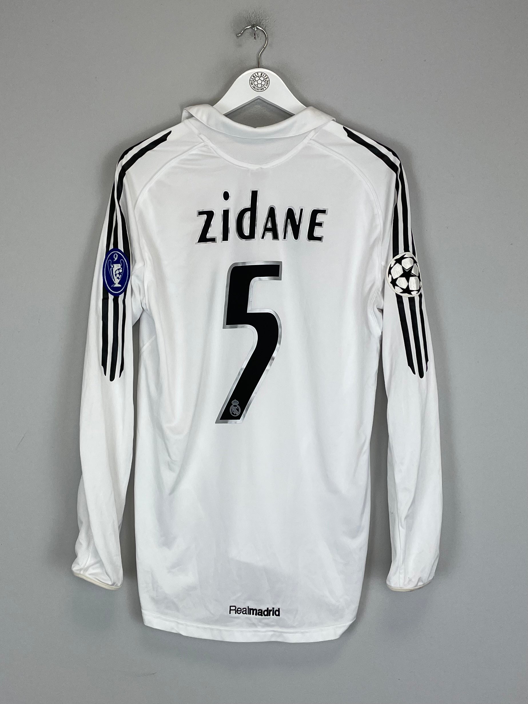 Shop 2005/06 REAL MADRID ZIDANE #5 C/L L/S HOME SHIRT (M) ADIDAS, classic football shirts, vintage football shirts & retro soccer jerseys at Cult Kits