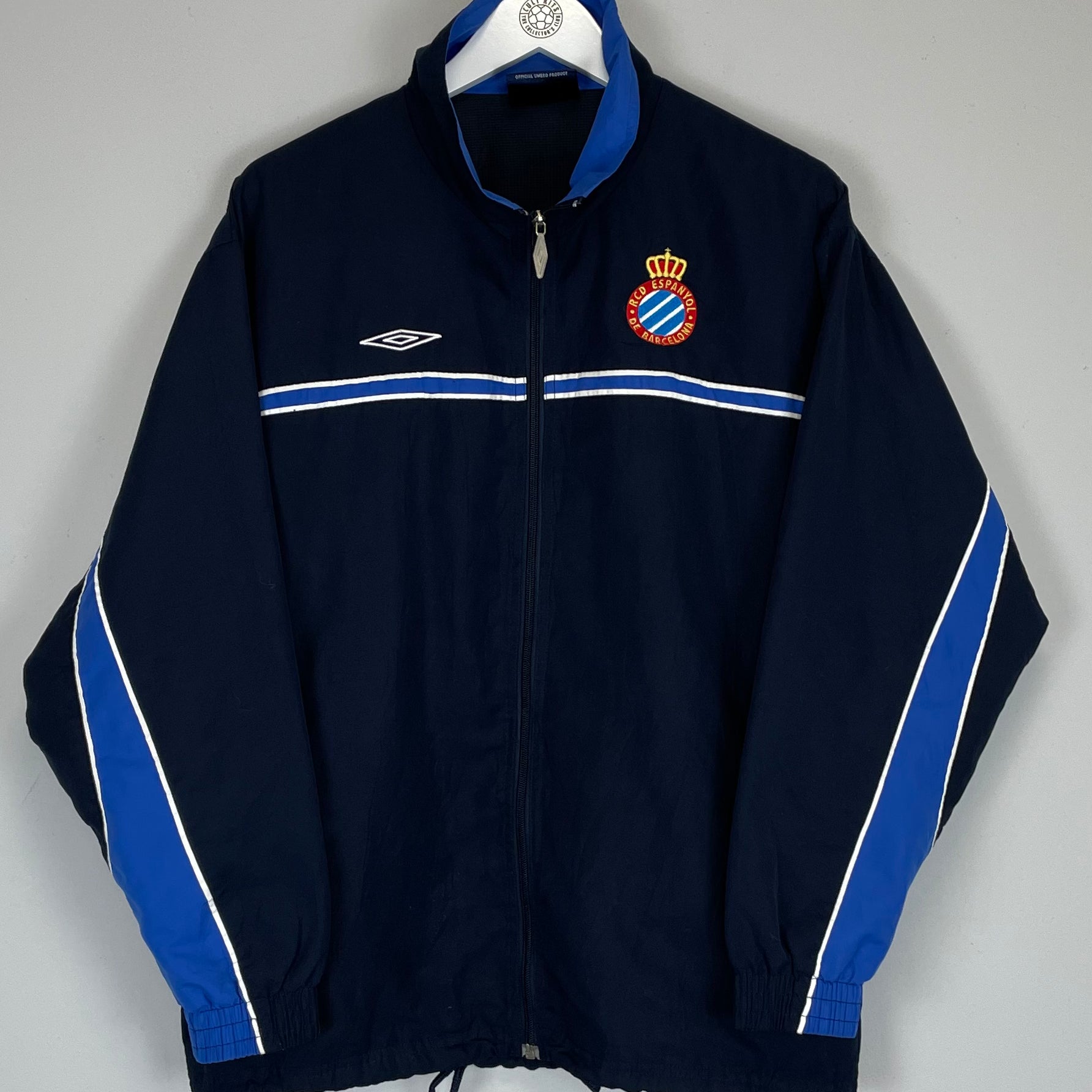 Shop 2002/03 ESPANYOL TRACK JACKET (S) UMBRO, classic football shirts, vintage football shirts & retro soccer jerseys at Cult Kits