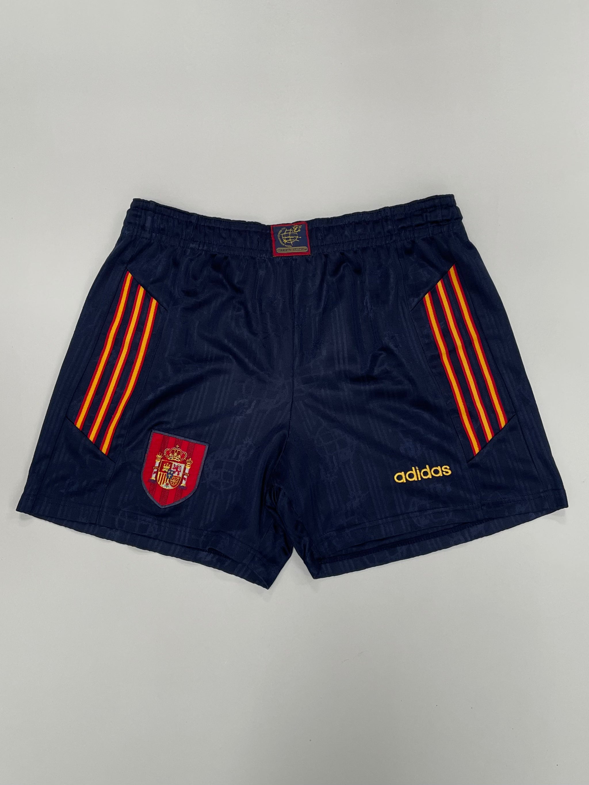 Shop 1998 SPAIN HOME SHORTS (M) ADIDAS, classic football shirts, vintage football shirts & retro soccer jerseys at Cult Kits