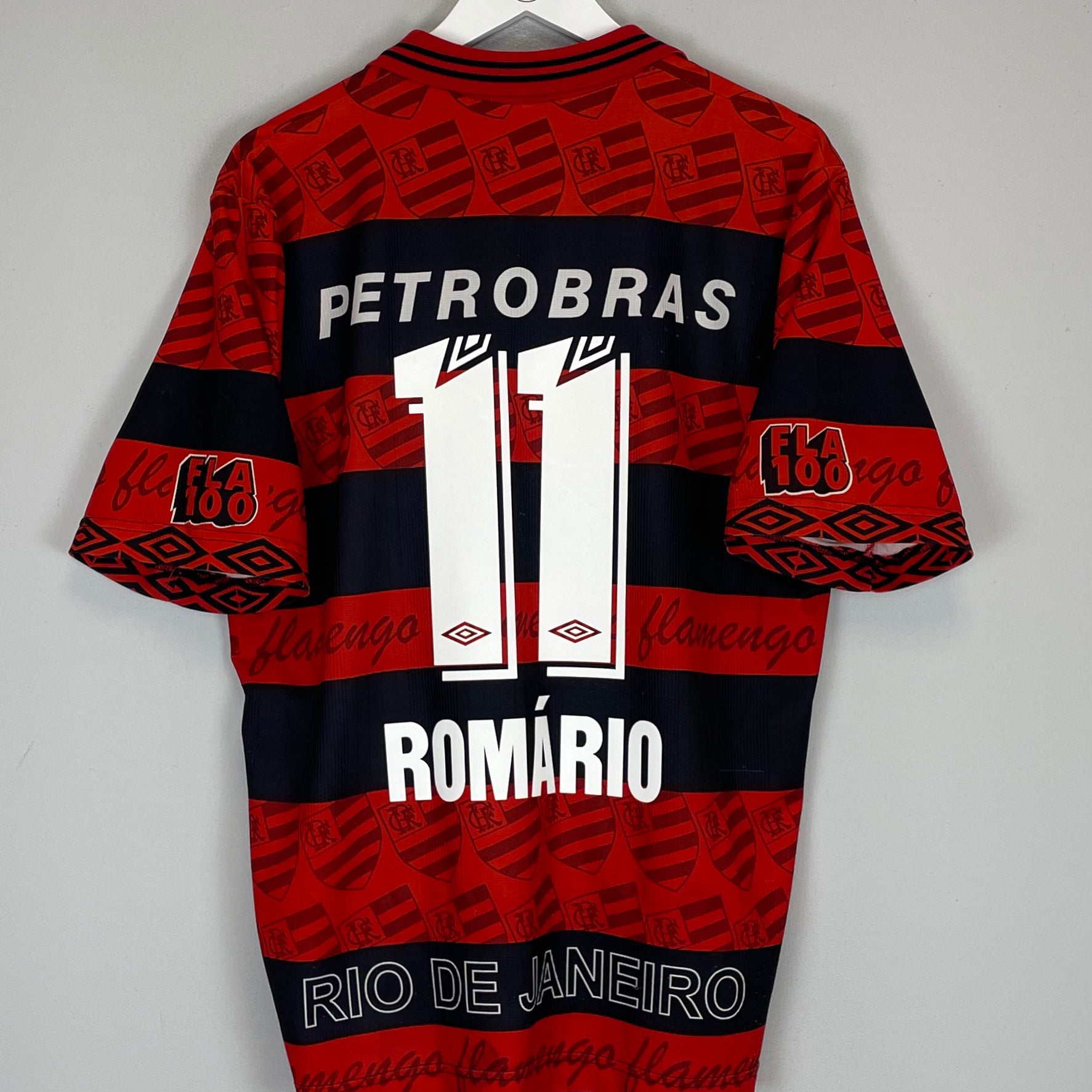 Shop 1995/96 FLAMENGO ROMARIO #11 *CENTENARY* HOME SHIRT (L) UMBRO, classic football shirts, vintage football shirts & retro soccer jerseys at Cult Kits