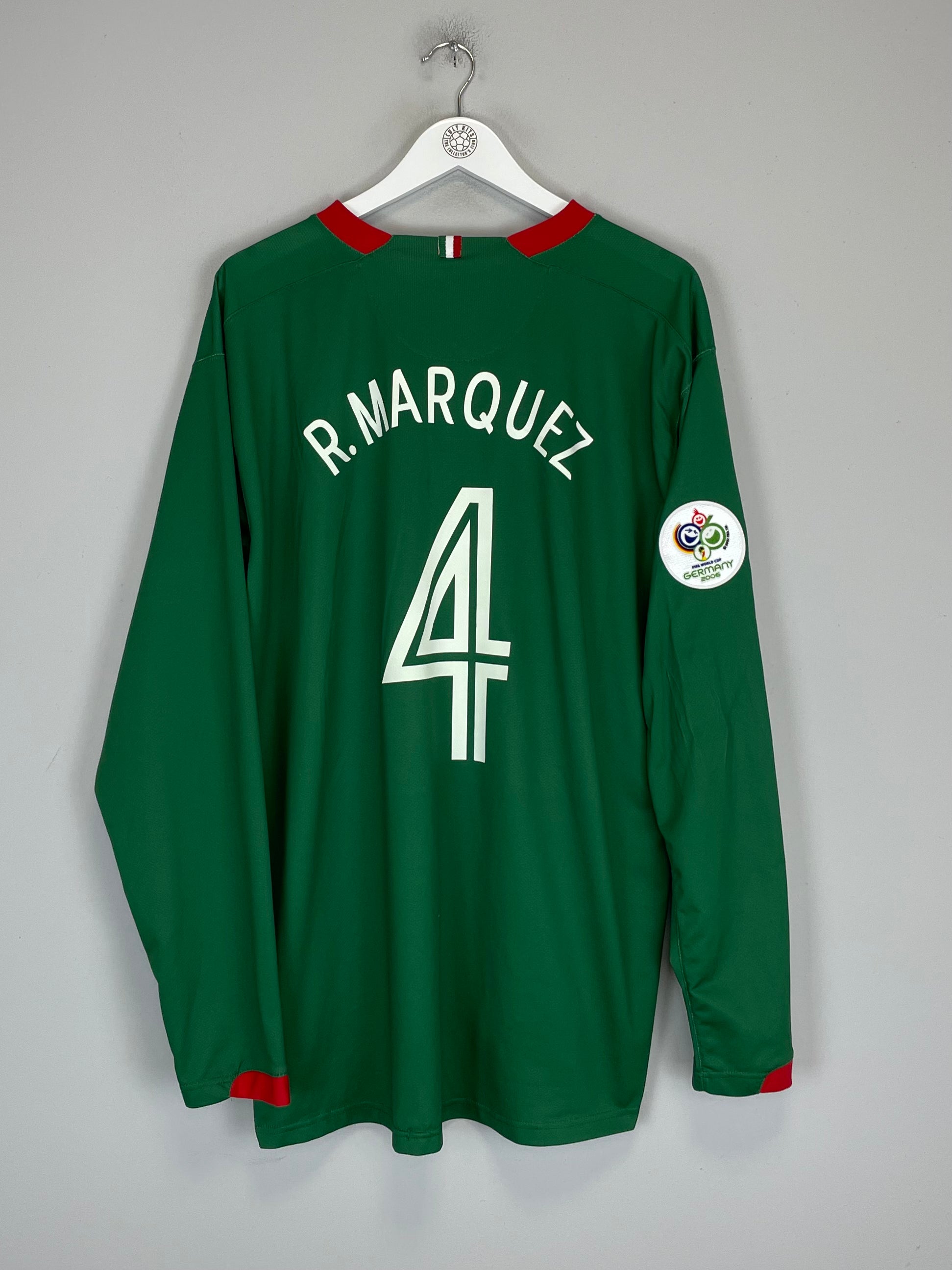 Shop 2006/07 MEXICO R.MARQUEZ #4 L/S HOME SHIRT (XXL) NIKE, classic football shirts, vintage football shirts & retro soccer jerseys at Cult Kits