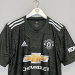 2020/21 Manchester United Van De Beek #34 away shirt by Adidas in excellent condition, size Medium, featuring black and silver design.