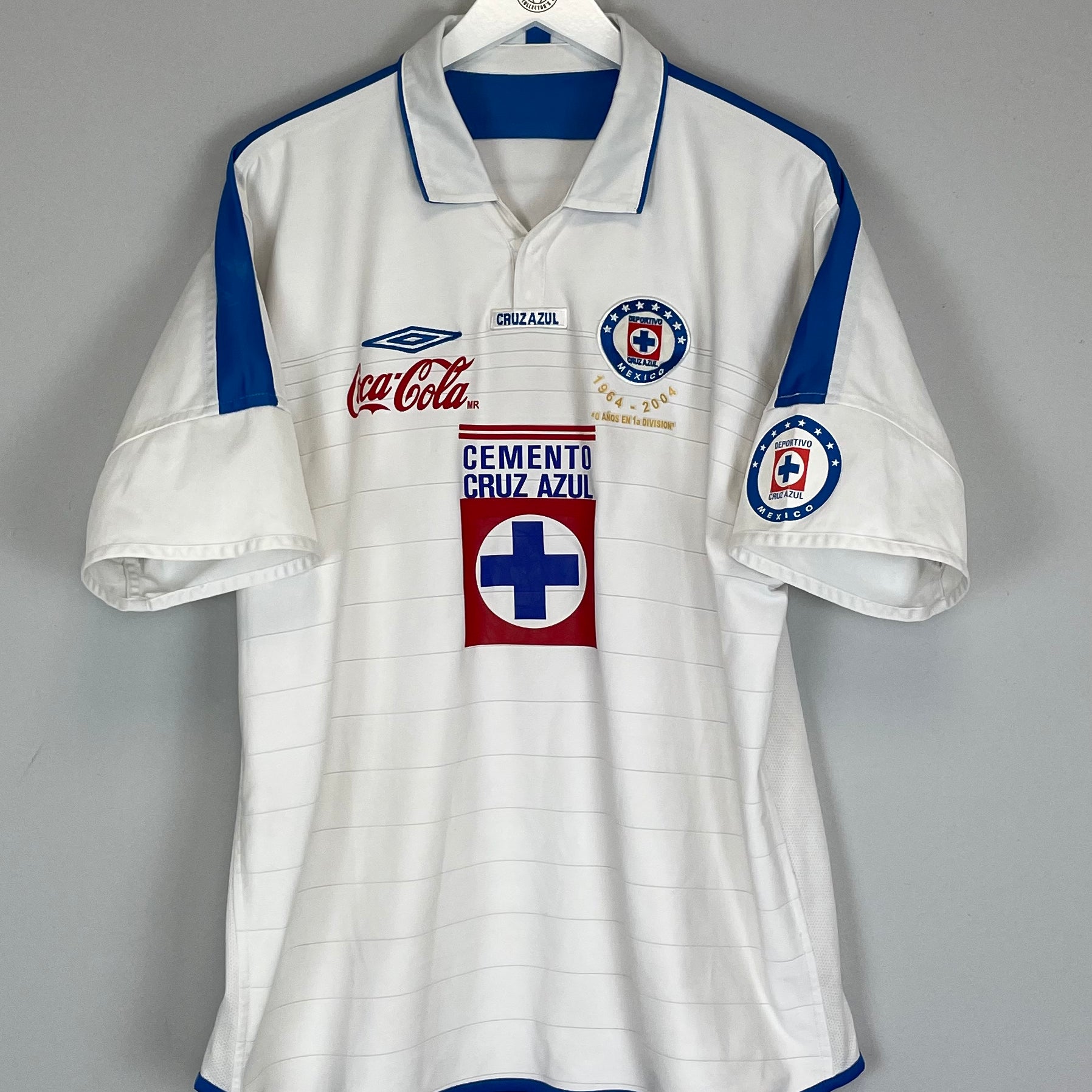 Shop 2003/04 CRUZ AZUL DELGADO #16 AWAY SHIRT (L) UMBRO, classic football shirts, vintage football shirts & retro soccer jerseys at Cult Kits