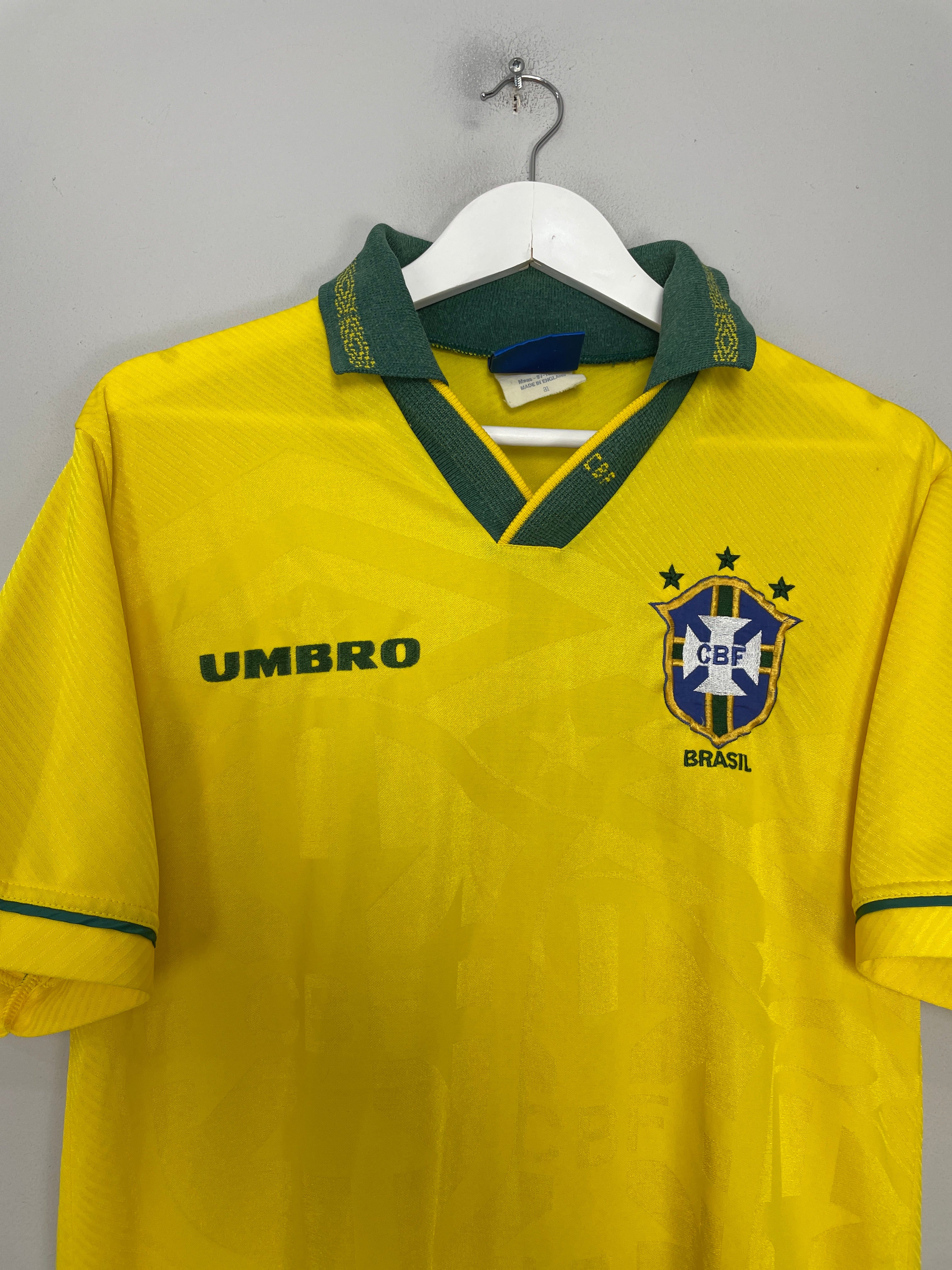 Shop 1993/94 BRAZIL HOME SHIRT (M) UMBRO, classic football shirts, vintage football shirts & retro soccer jerseys at Cult Kits