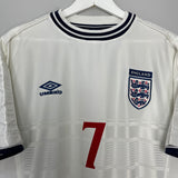 Shop 1999/01 ENGLAND BECKHAM #7 HOME SHIRT (XL) UMBRO, classic football shirts, vintage football shirts & retro soccer jerseys at Cult Kits