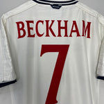 Shop 1999/01 ENGLAND BECKHAM #7 HOME SHIRT (XL) UMBRO, classic football shirts, vintage football shirts & retro soccer jerseys at Cult Kits