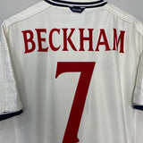 Shop 1999/01 ENGLAND BECKHAM #7 HOME SHIRT (XL) UMBRO, classic football shirts, vintage football shirts & retro soccer jerseys at Cult Kits