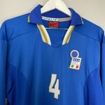 Shop 1996/97 ITALY #4 *PLAYER ISSUE* L/S HOME SHIRT (XL) NIKE, classic football shirts, vintage football shirts & retro soccer jerseys at Cult Kits