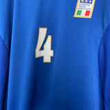 Shop 1996/97 ITALY #4 *PLAYER ISSUE* L/S HOME SHIRT (XL) NIKE, classic football shirts, vintage football shirts & retro soccer jerseys at Cult Kits