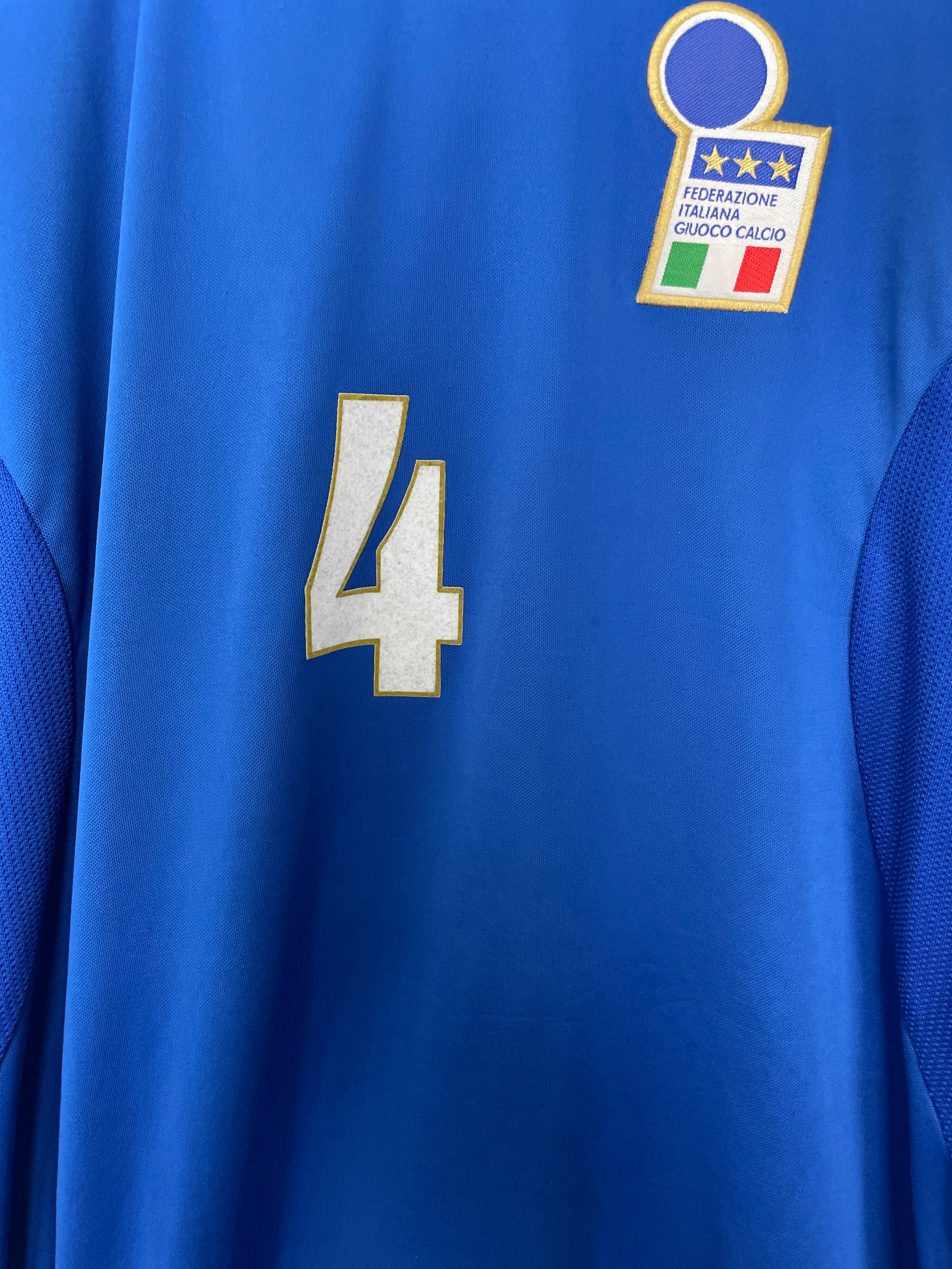 Shop 1996/97 ITALY #4 *PLAYER ISSUE* L/S HOME SHIRT (XL) NIKE, classic football shirts, vintage football shirts & retro soccer jerseys at Cult Kits