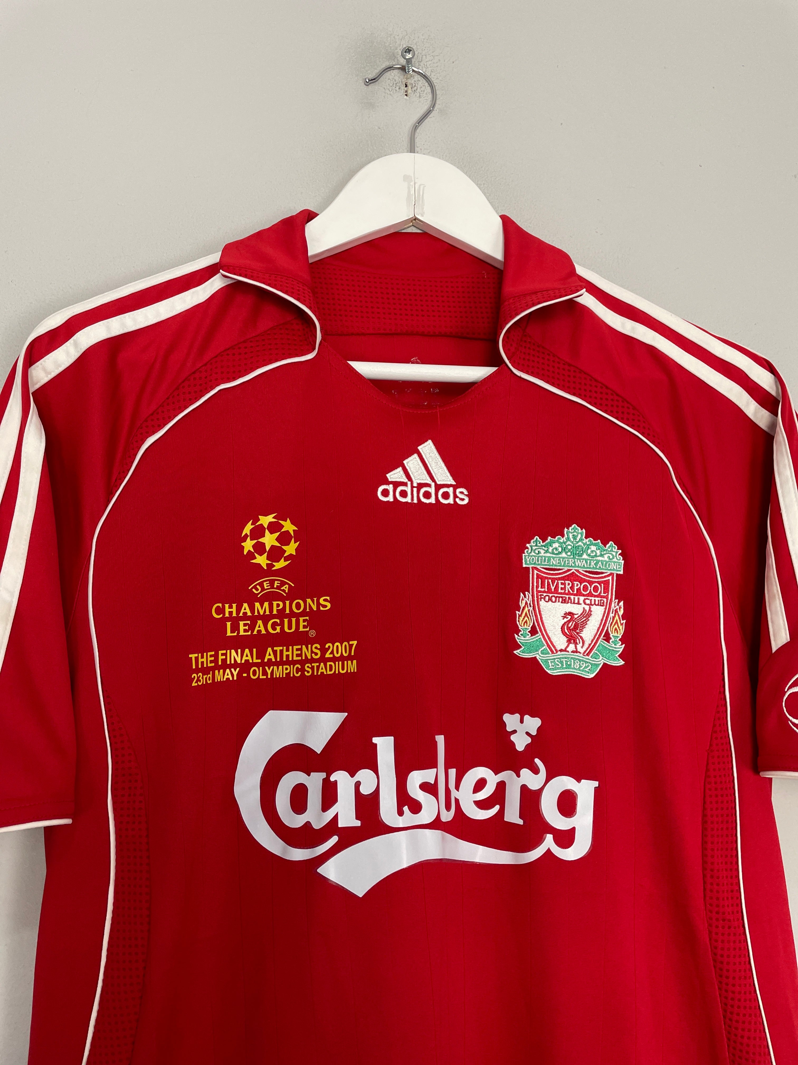 Shop 2006/08 LIVERPOOL GERRARD #8 C/L FINAL HOME SHIRT (S) ADIDAS, classic football shirts, vintage football shirts & retro soccer jerseys at Cult Kits