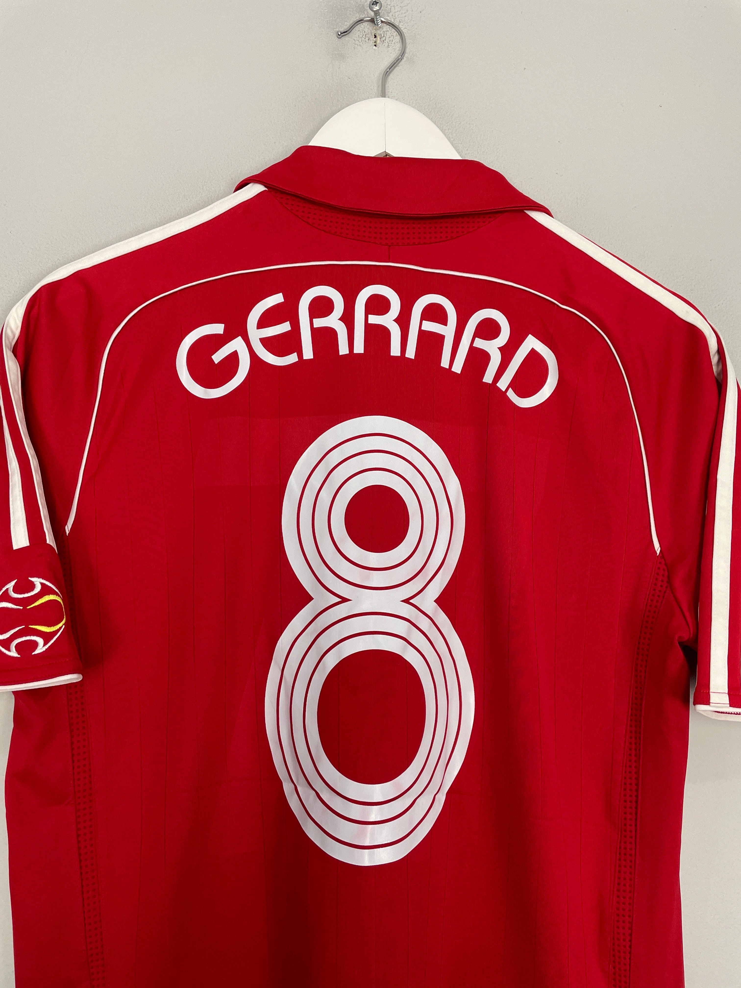 Shop 2006/08 LIVERPOOL GERRARD #8 C/L FINAL HOME SHIRT (S) ADIDAS, classic football shirts, vintage football shirts & retro soccer jerseys at Cult Kits
