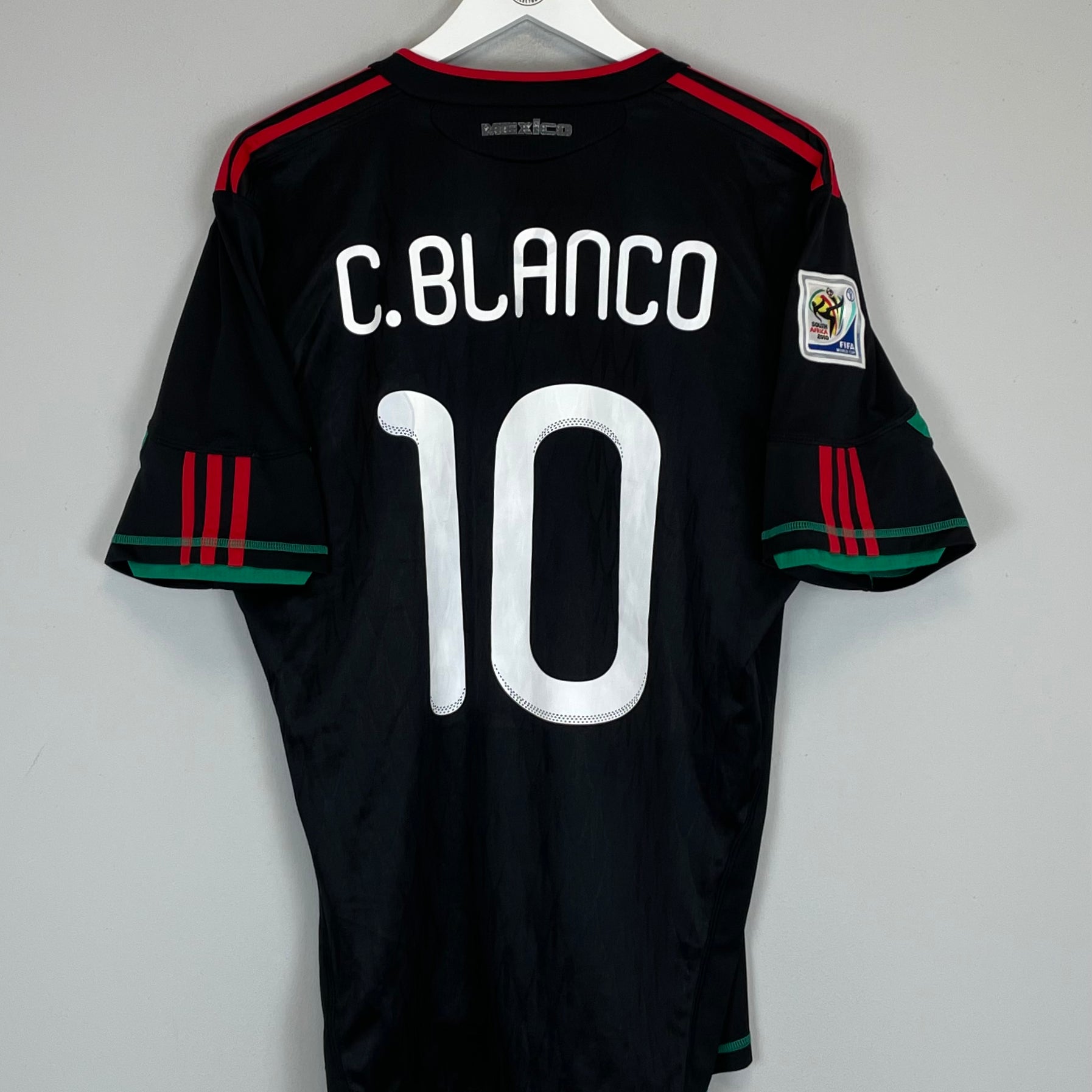 Shop 2010/11 MEXICO C.BLANCO #10 (SOUTH AFRICA v MEXICO) AWAY SHIRT (L) ADIDAS, classic football shirts, vintage football shirts & retro soccer jerseys at Cult Kits