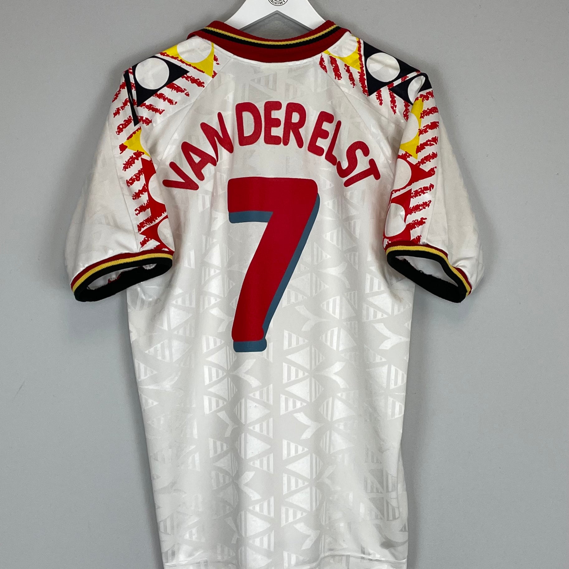 Shop 1994 BELGIUM VAN DER ELST #7 AWAY SHIRT (L) DIADORA, classic football shirts, vintage football shirts & retro soccer jerseys at Cult Kits