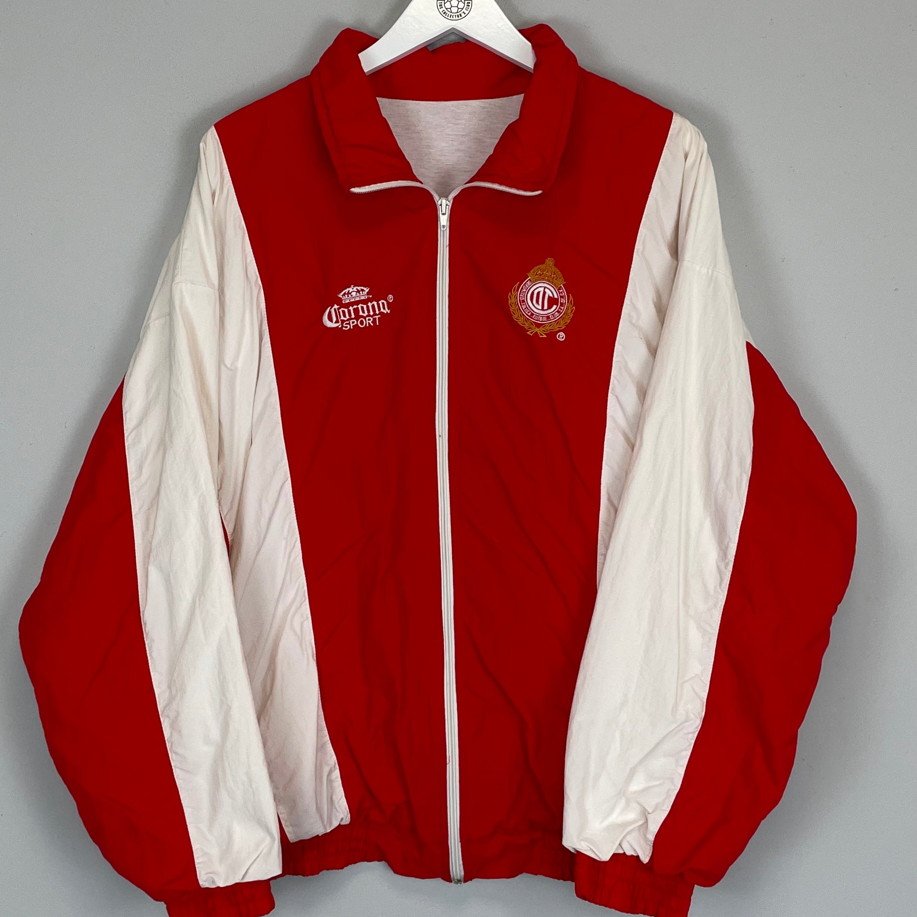 Shop 1996/98 DEPORTIVO TOLUCA TRACK JACKET (L) CORONA SPORT, classic football shirts, vintage football shirts & retro soccer jerseys at Cult Kits