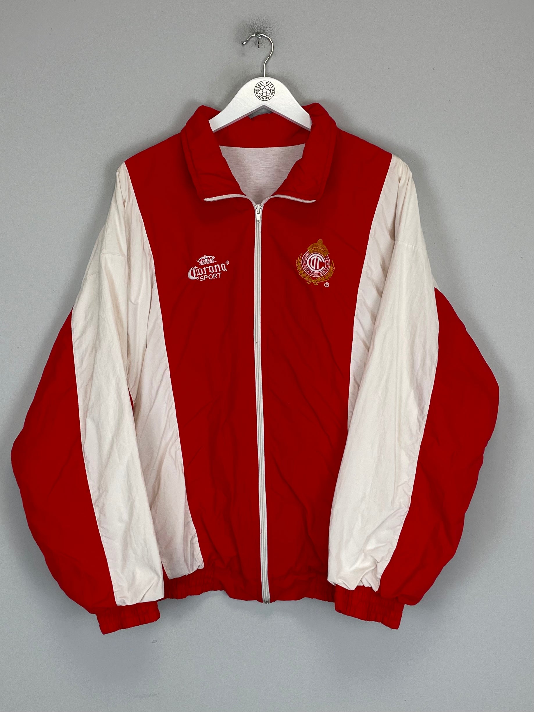 Shop 1996/98 DEPORTIVO TOLUCA TRACK JACKET (L) CORONA SPORT, classic football shirts, vintage football shirts & retro soccer jerseys at Cult Kits