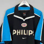 1999/01 PSV V.NISTELROOY #8 away shirt by Nike in excellent condition, featuring black and blue design with Philips logo.