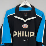 1999/01 PSV V.NISTELROOY #8 away shirt by Nike in excellent condition, featuring black and blue design with Philips logo.