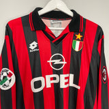 Shop 1994/95 AC MILAN LOCATELLI #16 *MATCH ISSUE* L/S HOME SHIRT (XL) LOTTO, classic football shirts, vintage football shirts & retro soccer jerseys at Cult Kits
