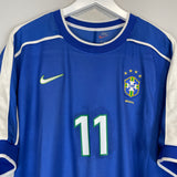 1998/00 BRAZIL ROMARIO #11 AWAY SHIRT (XL) NIKE