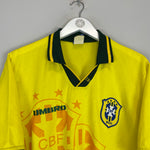 Shop 1994/97 BRAZIL HOME SHIRT (L) UMBRO, classic football shirts, vintage football shirts & retro soccer jerseys at Cult Kits
