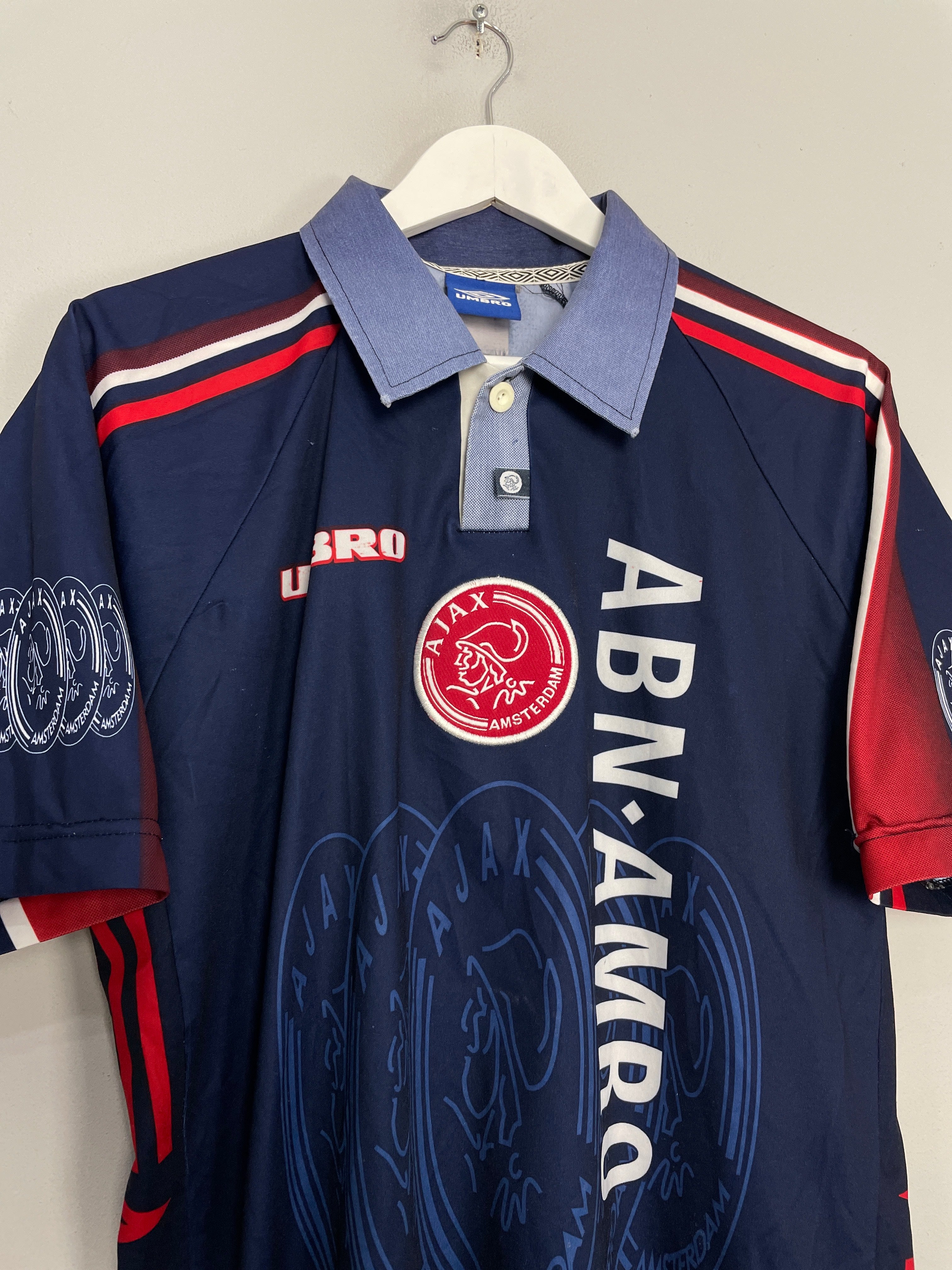 Shop 1997/98 AJAX LAUDRUP #11 AWAY SHIRT (L) UMBRO, classic football shirts, vintage football shirts & retro soccer jerseys at Cult Kits