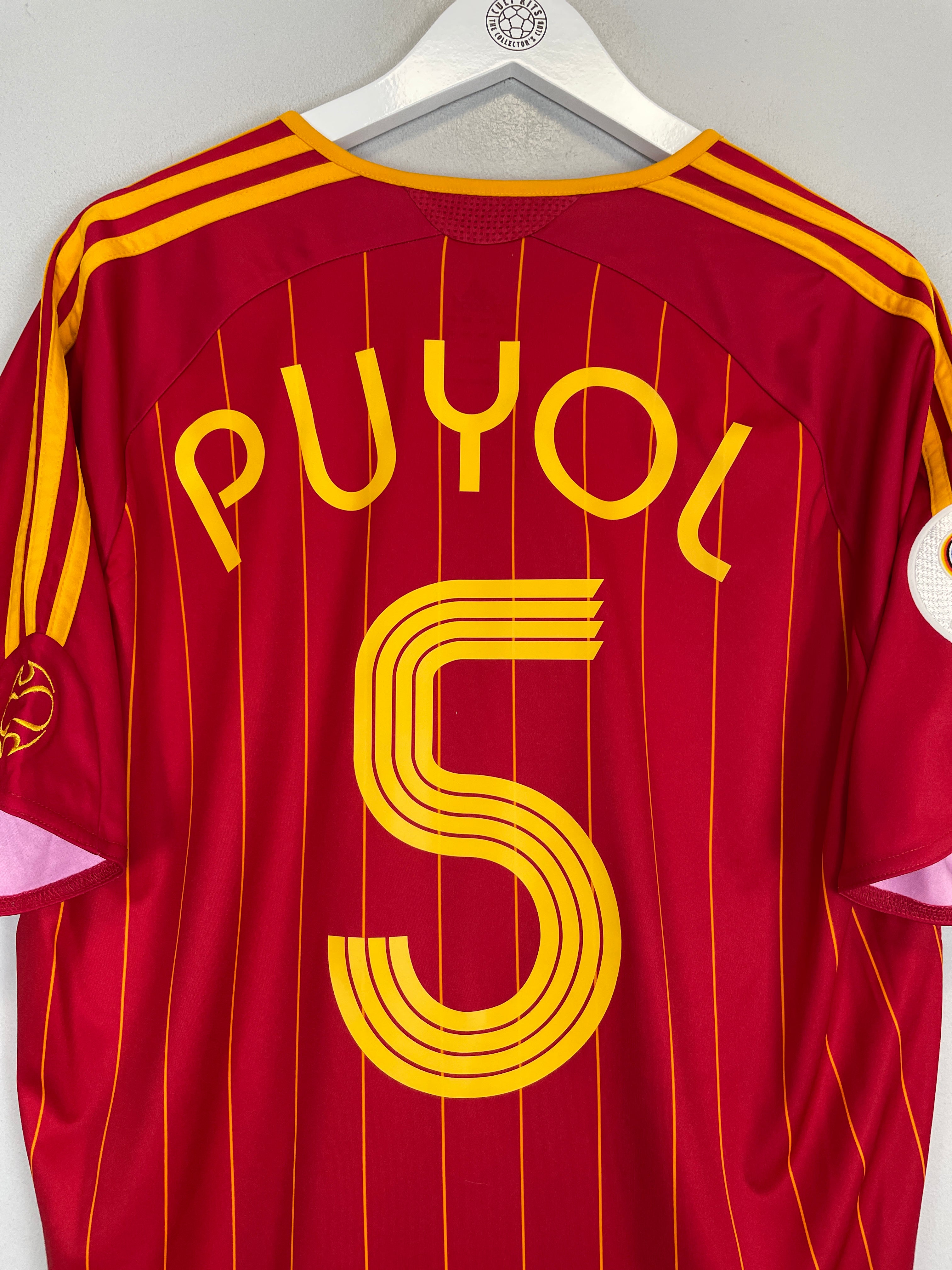Shop 2006/08 SPAIN PUYOL #5 HOME SHIRT (L) ADIDAS, classic football shirts, vintage football shirts & retro soccer jerseys at Cult Kits