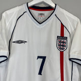2001/03 ENGLAND BECKHAM #7 *BNWT* HOME SHIRT (XL) UMBRO