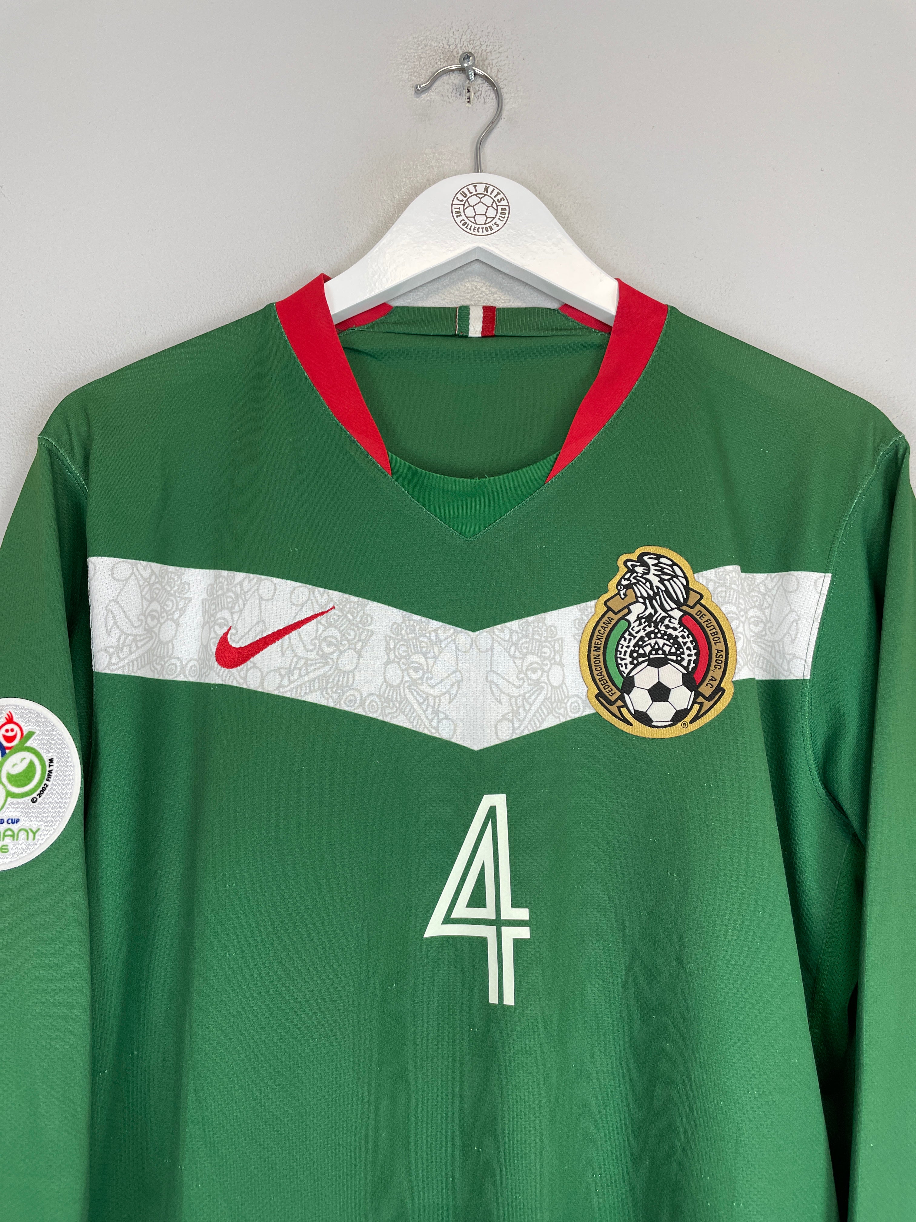 Shop 2006/07 MEXICO R.MARQUEZ #4 L/S HOME SHIRT (L) NIKE, classic football shirts, vintage football shirts & retro soccer jerseys at Cult Kits