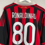 Shop 2009/10 AC MILAN RONALDINHO #80 HOME SHIRT (XXL) ADIDAS, classic football shirts, vintage football shirts & retro soccer jerseys at Cult Kits