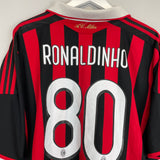Shop 2009/10 AC MILAN RONALDINHO #80 HOME SHIRT (XXL) ADIDAS, classic football shirts, vintage football shirts & retro soccer jerseys at Cult Kits