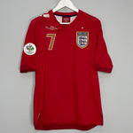 Shop 2006/08 ENGLAND BECKHAM #7 AWAY SHIRT (M) UMBRO, classic football shirts, vintage football shirts & retro soccer jerseys at Cult Kits