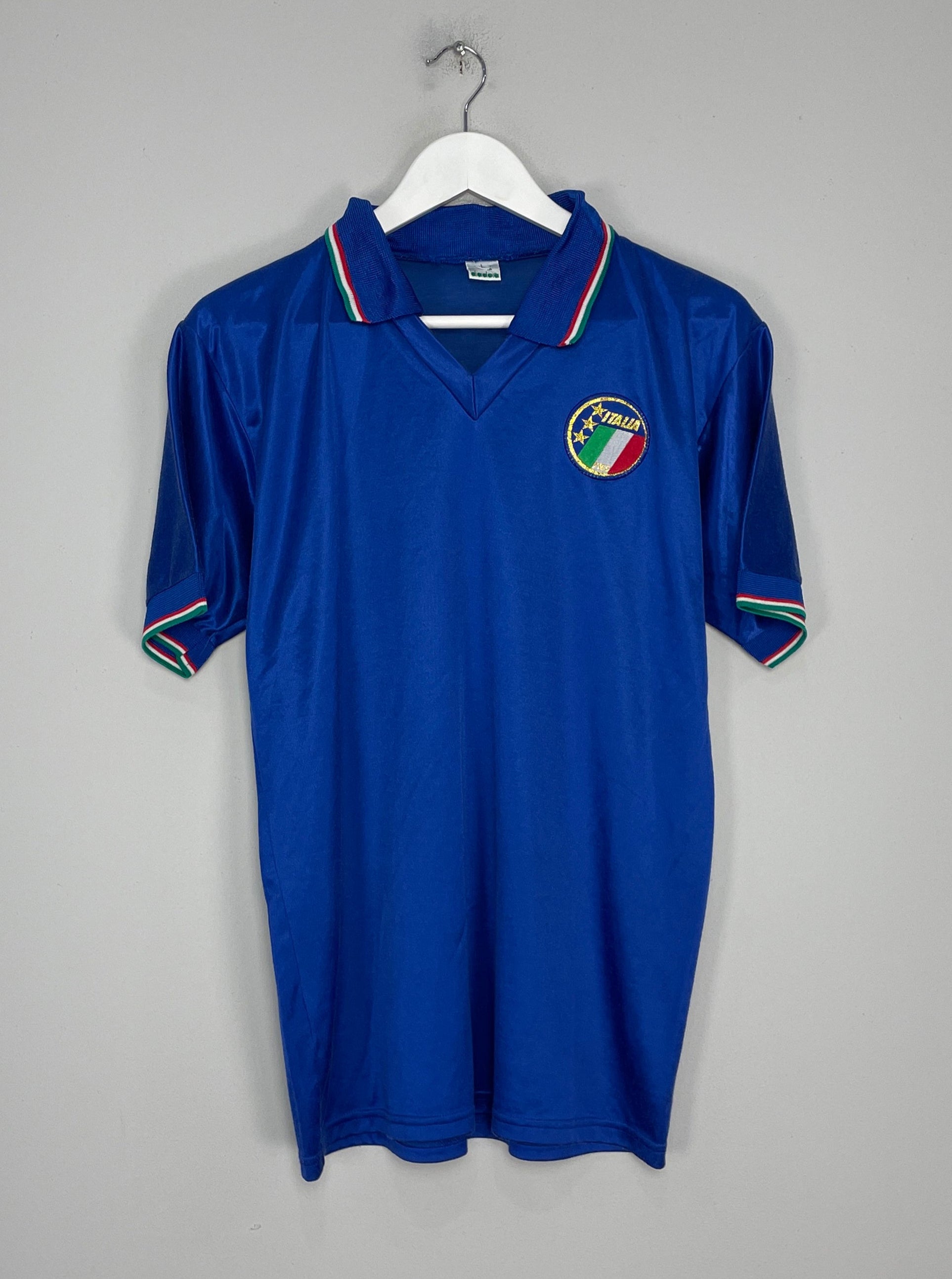 Shop 1986/90 ITALY *PLAYER ISSUE* HOME SHIRT (L) DIADORA, classic football shirts, vintage football shirts & retro soccer jerseys at Cult Kits