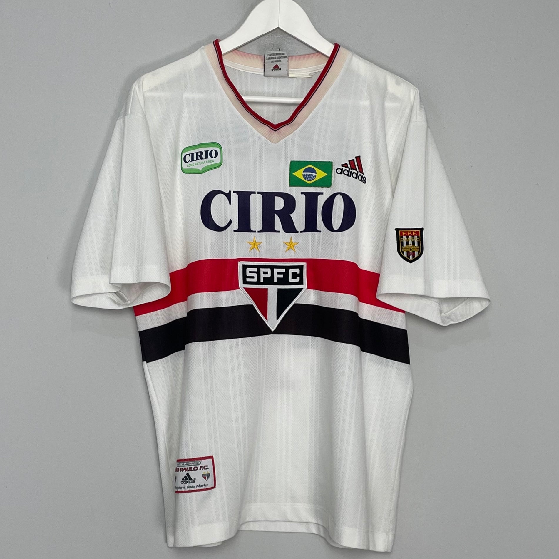 Shop 1998 SAO PAULO #10 HOME SHIRT (M) ADIDAS, classic football shirts, vintage football shirts & retro soccer jerseys at Cult Kits