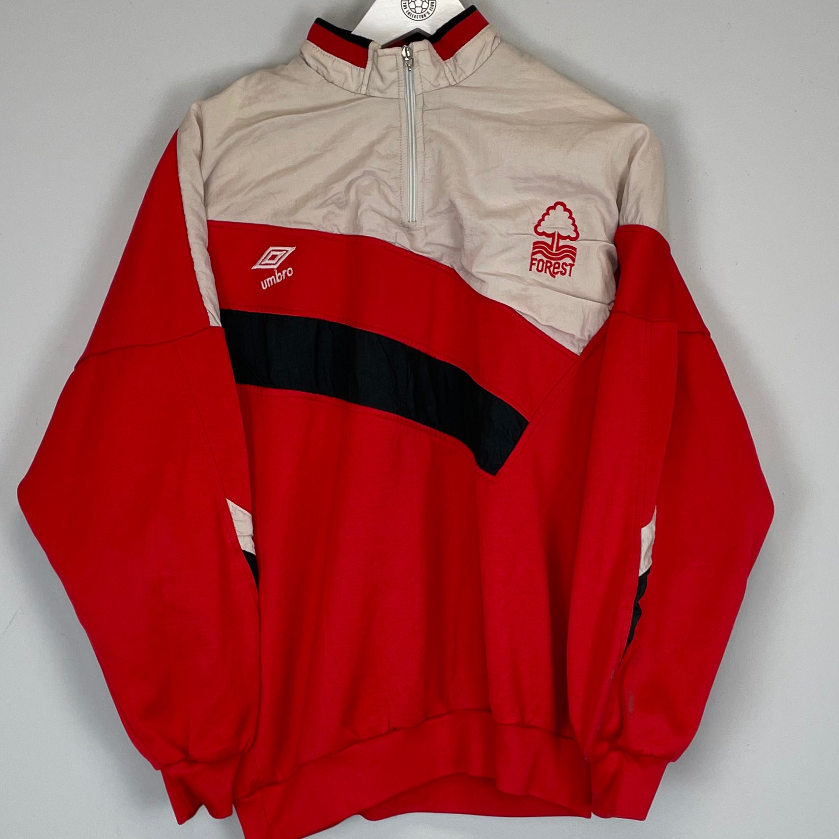 Shop 1991/93 NOTTINGHAM FOREST 1/4 ZIP TRAINING TOP (M) UMBRO, classic football shirts, vintage football shirts & retro soccer jerseys at Cult Kits