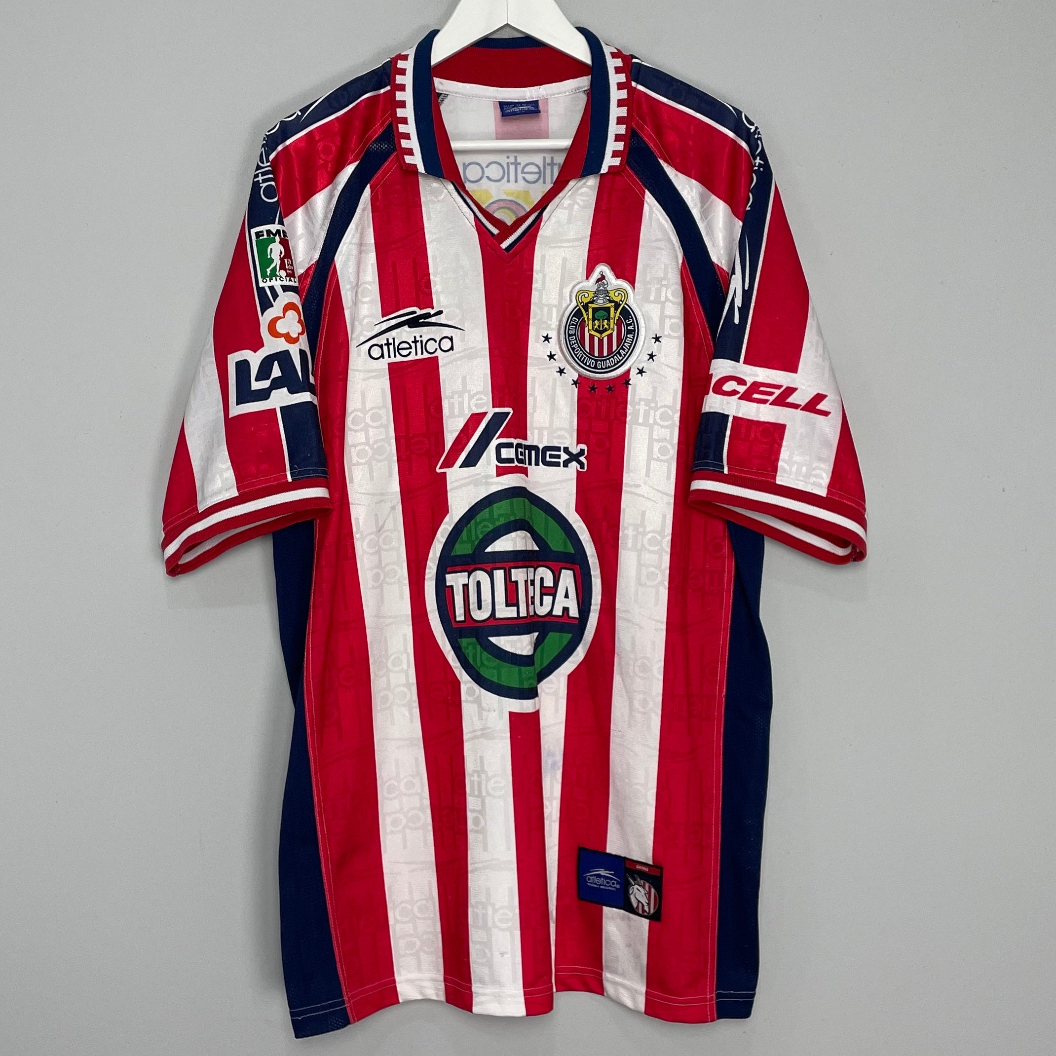 Shop 1999/00 CHIVAS GUADALAJARA HOME SHIRT (L) ATLETICA, classic football shirts, vintage football shirts & retro soccer jerseys at Cult Kits