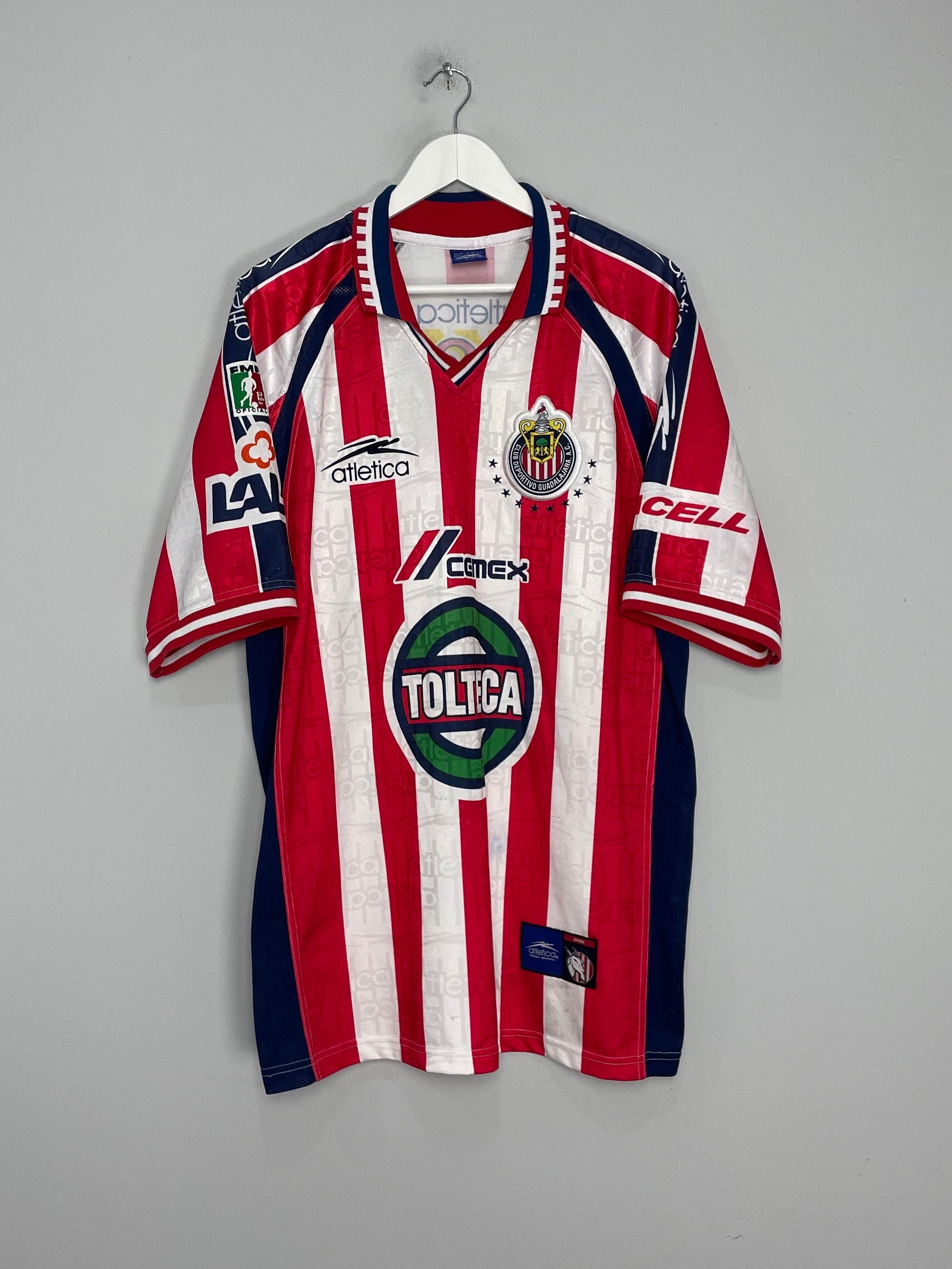 Shop 1999/00 CHIVAS GUADALAJARA HOME SHIRT (L) ATLETICA, classic football shirts, vintage football shirts & retro soccer jerseys at Cult Kits