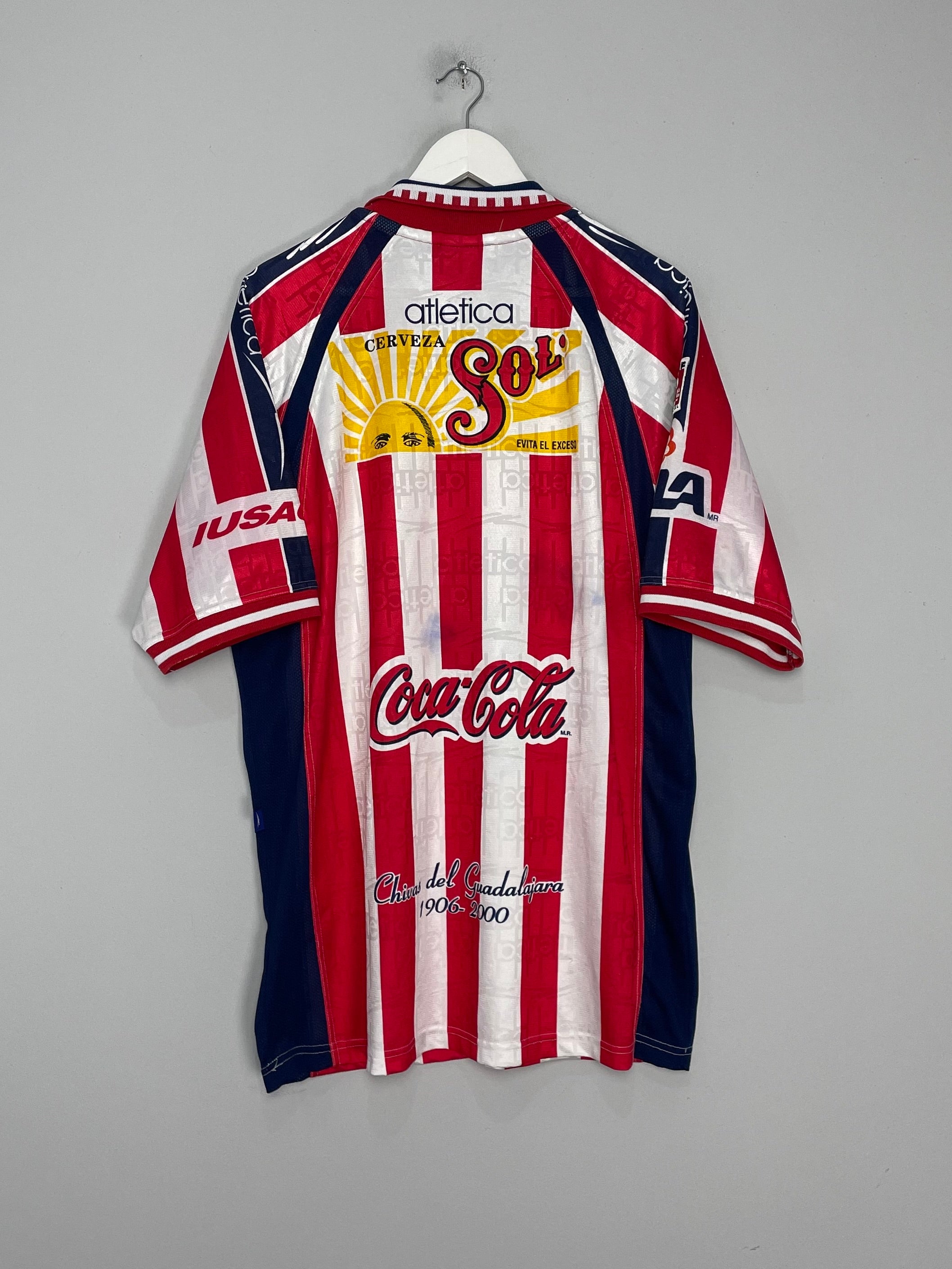 Shop 1999/00 CHIVAS GUADALAJARA HOME SHIRT (L) ATLETICA, classic football shirts, vintage football shirts & retro soccer jerseys at Cult Kits