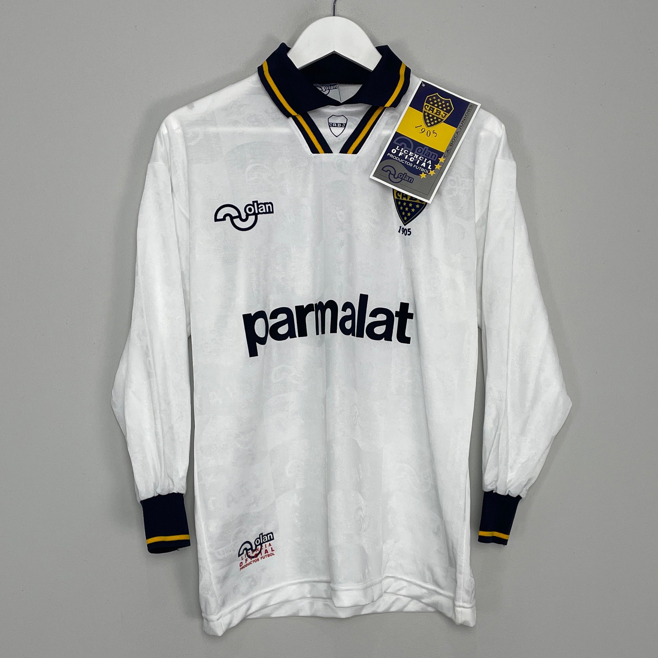 Shop 1995 BOCA JUNIORS MARADONA #10 *BNWT* L/S AWAY SHIRT (S) OLAN, classic football shirts, vintage football shirts & retro soccer jerseys at Cult Kits