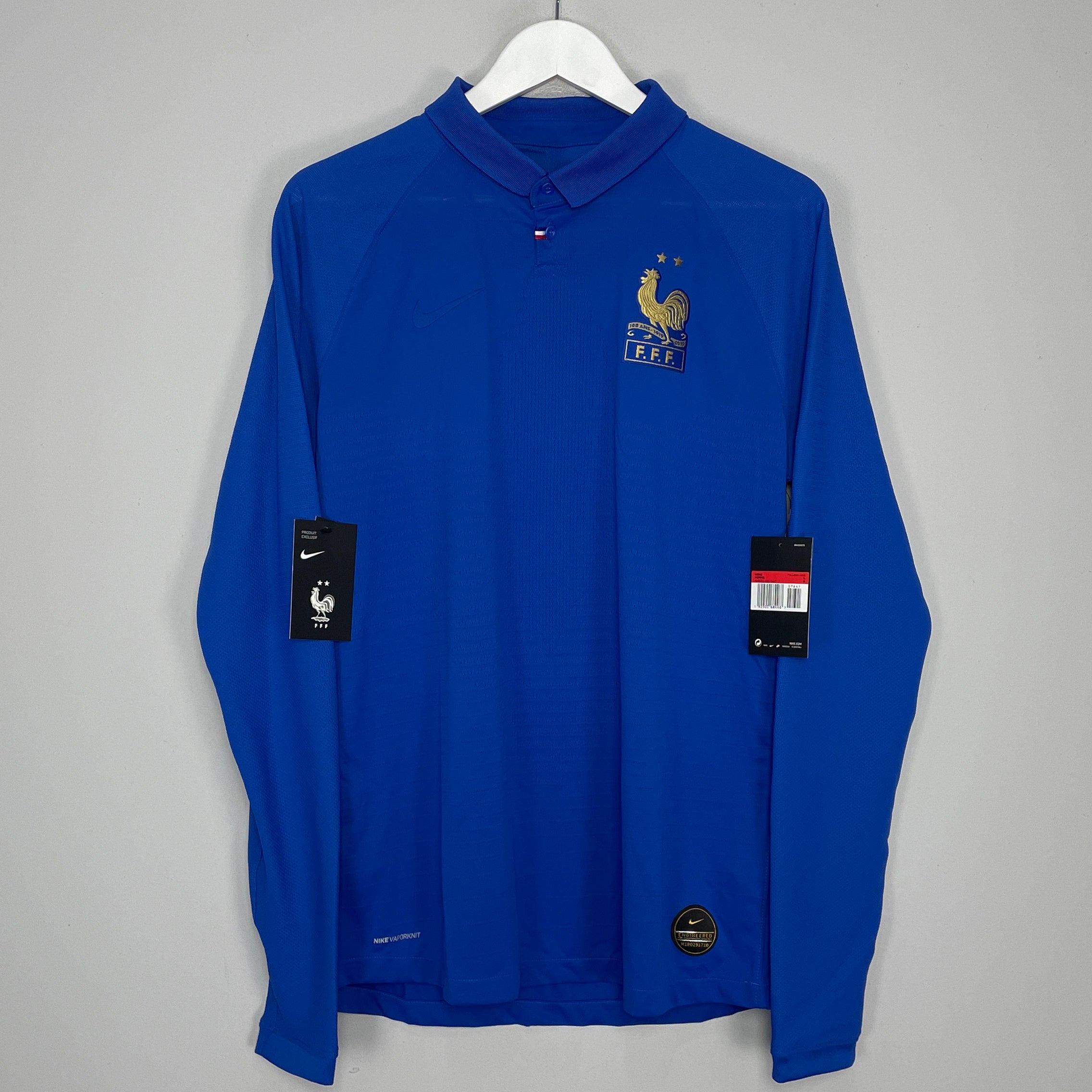 Shop 2019 FRANCE *BNWT* L/S CENTENARY VAPORKNIT HOME SHIRT (L) NIKE, classic football shirts, vintage football shirts & retro soccer jerseys at Cult Kits